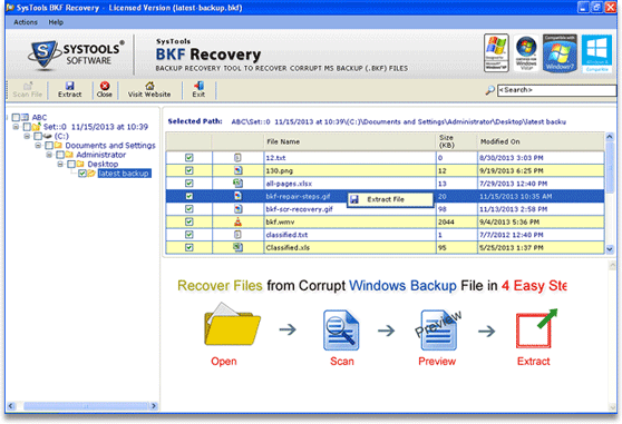 quickly recover backup files, restore backup data in windows 7, windows backup recovery, windows backup file, backup recovery tool, bkf file repair tool, fix corrupt backup file, ms backup recovery tool
