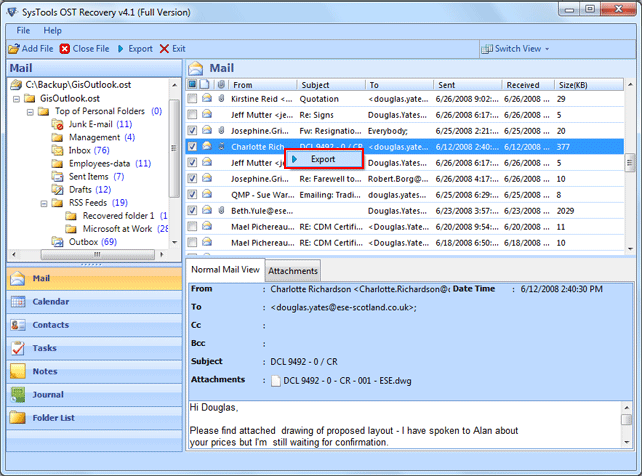 Export Tool OST to PST 3.5
